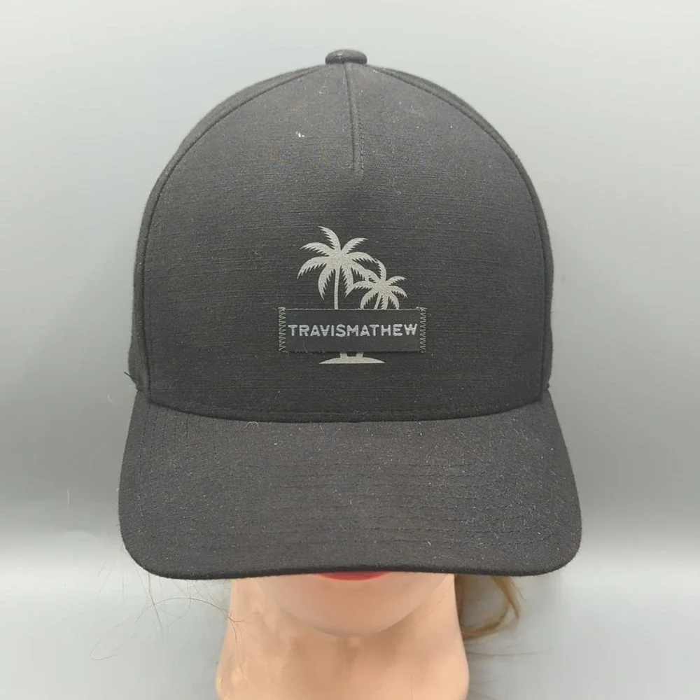 Travis Mathew Hat Cap WM Waste Management Phoenix Open Black Snapback Adjustable